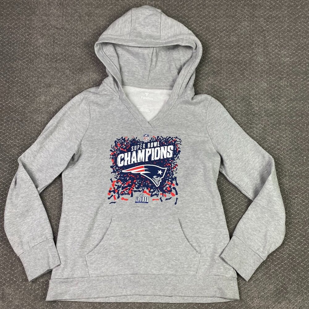 Women's New England Patriots Super Bowl LIII Champions Hoodie Sweatshirt Large